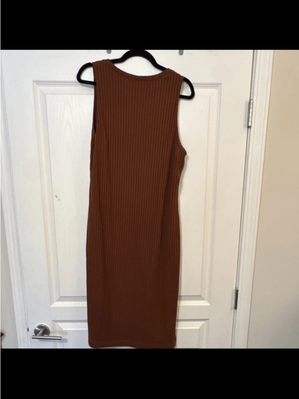 Nine West Sleeveless Ribbed Midi Dress - Brown - Picture 2 of 4